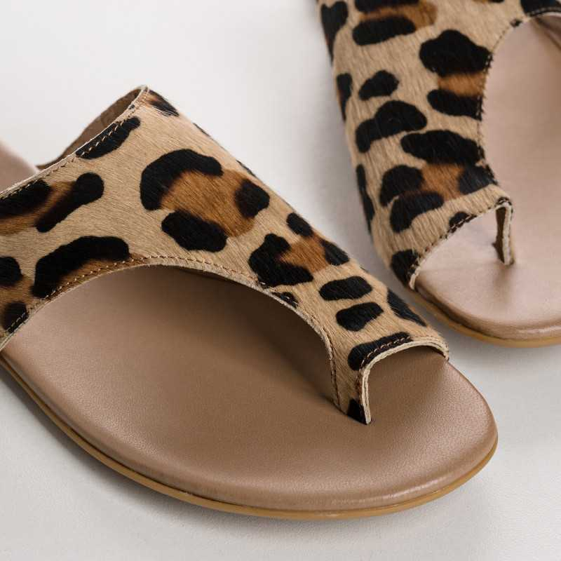 SANDALES MULES REQINS BAO LEOPARD BEIGE
